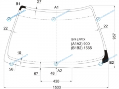 SV4 LFWX Стекло лобовое HONDA ACCORD 45D 93-97
