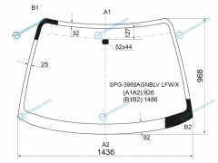 SPG-3960AGNBLV LFWX Стекло лобовое HONDA ACCORDTORNEO 45D 97-02