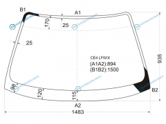 CE4 LFWX Стекло лобовое HONDA ASCOTRAFAGA 93-97