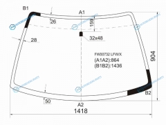 FW00732 LFWX Стекло лобовое HONDA CIVIC 2D CPE 93-95