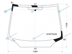 HONT0028 Стекло лобовое HONDA CIVIC 4D 05-11