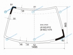 SH4 LFWX Стекло лобовое HONDA CIVIC 4D 87-91