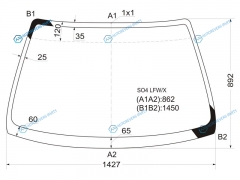 SO4 LFWX Стекло лобовое HONDA CIVIC 4D 95-00DOMANI MB 97-00ORTHIAPARTNER 96-05