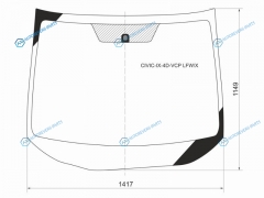 CIVIC-IX-4D-VCP LFWX Стекло лобовое HONDA CIVIC IX 4D 11-15