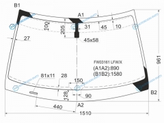 FW03161 LFWX Стекло лобовое HONDA CROSSTOUR 10-16