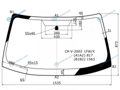 CR-V-2002 LFWX Стекло лобовое HONDA CR-V 01-06