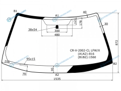 CR-V-2002-CL LFWX Стекло лобовое HONDA CR-V 01-06