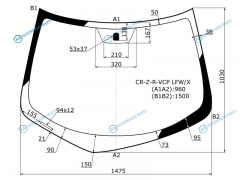CR-Z-R-VCP LFWX Стекло лобовое HONDA CR-Z 2D 11-16