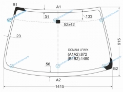 DOMANI LFWX Стекло лобовое HONDA 92-96CIVIC (EURO) 95-00 5D HBKROVER 400 96-00
