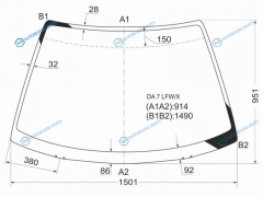 DA7 LFWX Стекло лобовое HONDA INTEGRA 4D 89-93