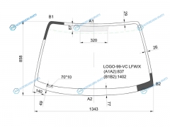 LOGO-99-VC LFWX Стекло лобовое HONDA LOGO 35D HBK 99-01