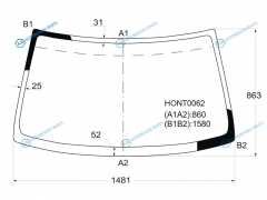 HONT0062 Стекло лобовое HONDA STEP WAGON 96-01