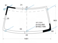 S47 LFWX Стекло лобовое HONDA STEP WAGON 96-01