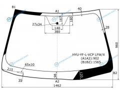 HYU-YF-L-VCP LFWX Стекло лобовое HYUNDAI SONATA YF 10-14
