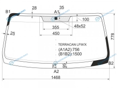TERRACAN LFWX Стекло лобовое HYUNDAI 01-07