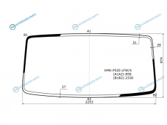HMK-P520 LFWX Стекло лобовое HYUNDAI TRAGO XCIENT 13-