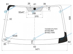 TUCSON-VP LFWX Стекло лобовое HYUNDAI TUCSON 04-10