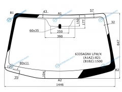 6335AGNV LFWX Стекло лобовое ISUZU D-MAX PICK-UP 24D 12-