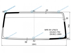 NPR-94 LFWX Стекло лобовое ISUZU ELF NPRNQR3.55.2 (сб. Россия ЕВРО 3)NISSAN ATLAS H42 06-