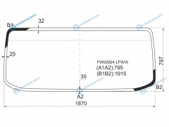 FW02924 LFWX Стекло лобовое ISUZU ELF NPRNQR7.59.5 (сб. Россия)GMC W35W45W55 06-
