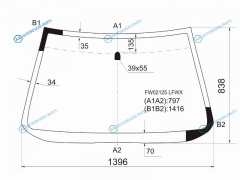 FW02125 LFWX Стекло лобовое ISUZU VEHICROSS 3D 97-01