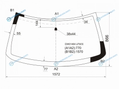 DW01464 LFWX Стекло лобовое JEEP GRAND CHEROKEE 99-04