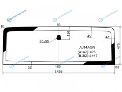 AJ14AGN Стекло лобовое JEEP WRANGLER (JK) 24D 07-18