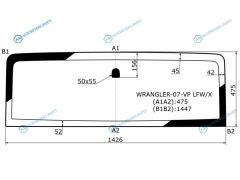 WRANGLER-07-VP LFWX Стекло лобовое JEEP WRANGLER (JK) 24D 07-18