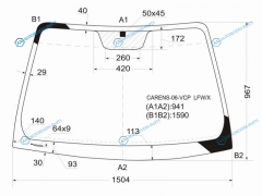 CARENS-06-VCP LFWX Стекло лобовое KIA CARENS II 06-12