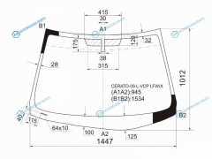 CERATO-09-L-VCP LFWX Стекло лобовое KIA FORTECERATO 45D 09-13