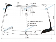 OPTIMA-09-L-VCP LFWX Стекло лобовое KIA MAGENTISOPTIMA 4D 09-10