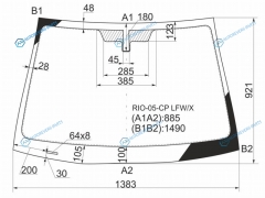 RIO-05-CP LFWX Стекло лобовое KIA RIO II 45D 09-11