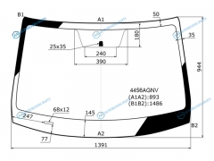 4456AGNV Стекло лобовое KIA RIORIO X-LINE 17-