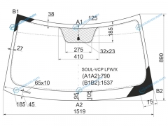 SOUL-VCP LFWX Стекло лобовое KIA SOUL AM 08-13