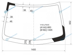 1118 LFWX Стекло лобовое LADA KALINA 45D 04-13