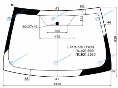 LIFAN-720 LFWX Стекло лобовое LIFAN CEBRIUM 4D 13-