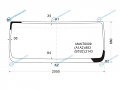 MANT0009 Стекло лобовое MAN TG SMALL 00-