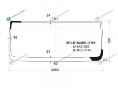 SPG-4911AGNBL LFWX Стекло лобовое MAN TG SMALL 00-