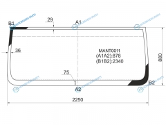 MANT0011 Стекло лобовое MAN TG WIDE 00-