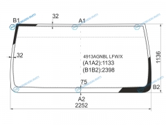 4913AGNBL LFWX Стекло лобовое MAN TGA SLEEPER CAB 00-