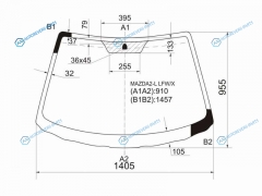 MAZDA2-L LFWX Стекло лобовое MAZDA 2 02-07