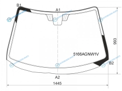 5166AGNW1V Стекло лобовое MAZDA 3 45D 06-09