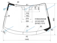 5166AGNW2B Стекло лобовое MAZDA 3 45D 06-09