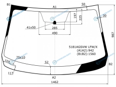 5181AGSVW LFWX Стекло лобовое MAZDA 3 45D 13-18