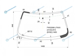 FW02066 LFWX Стекло лобовое MAZDA 626 4D SEDAN 1998- (USA)