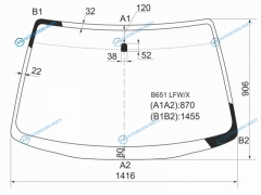 B651 LFWX Стекло лобовое MAZDA FAMILIA 34D 94-98