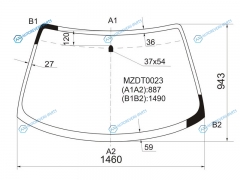 MZDT0023 Стекло лобовое MAZDA FAMILIA323 98-04 45D