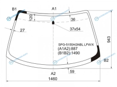 SPG-5155AGNBL LFWX Стекло лобовое MAZDA FAMILIA323 98-04 45D