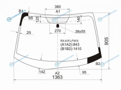 RX-8-R LFWX Стекло лобовое MAZDA RX-8 03-09