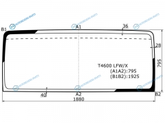 T4600 LFWX Стекло лобовое MAZDA 82000 WIDE TRUCK 00-